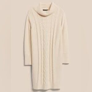 Banana Republic Cozy Cream Cable Knit Sweater dress